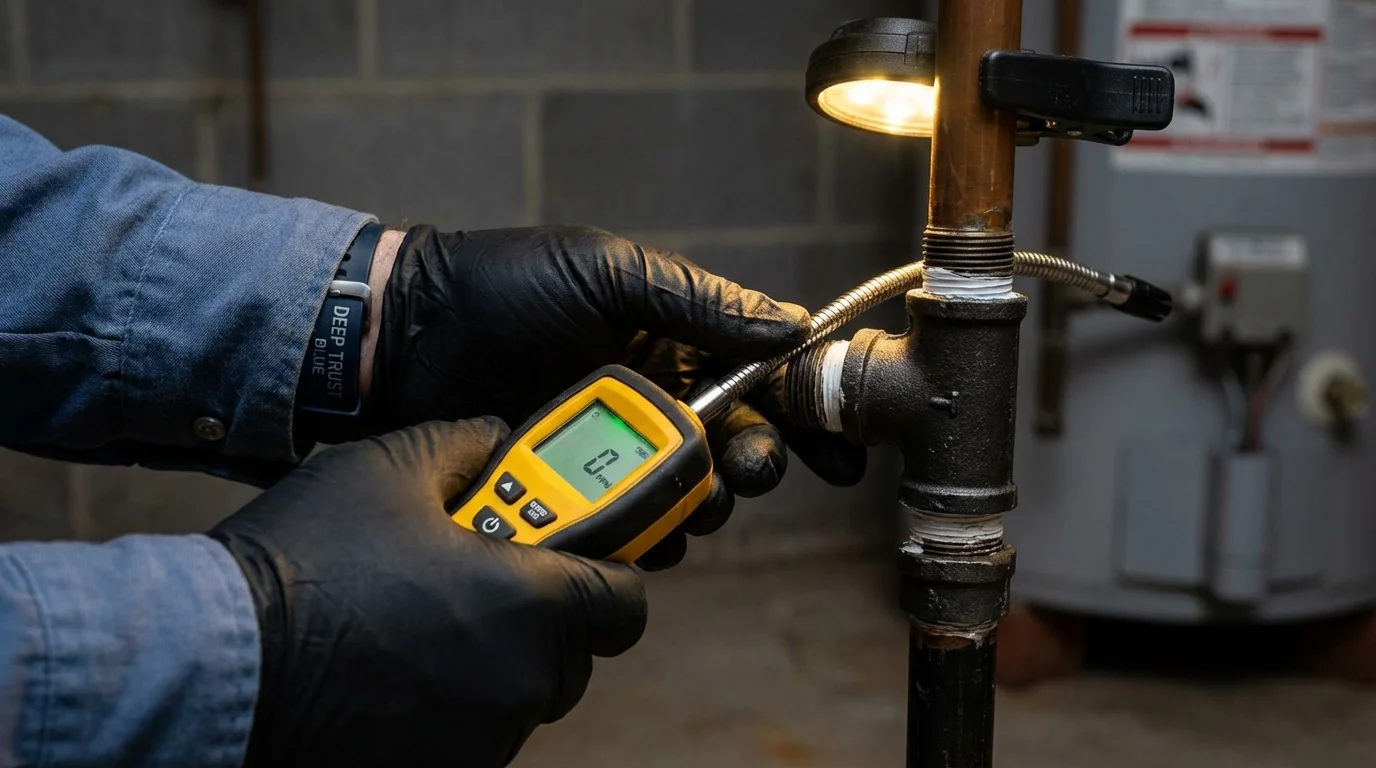 Gas leak detection with electronic sniffer by Johns Plumbing LLC in Blackwood